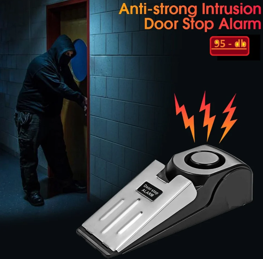 Portable Door Stop Alarm | 120dB Security Door Alarm for Home, Hotel & Travel