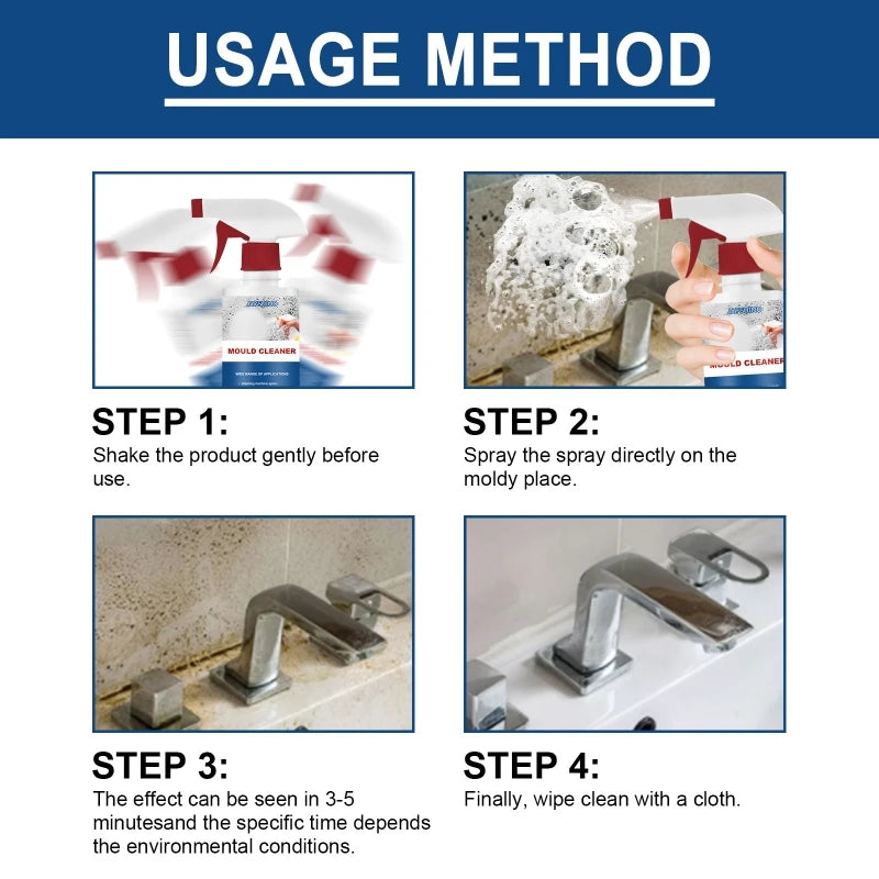 Mould & Damp Remover Spray | Bathroom, Wall & Tile Cleaner | Fast Stain Removal
